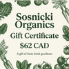 Sosnicki Organics Gift Card