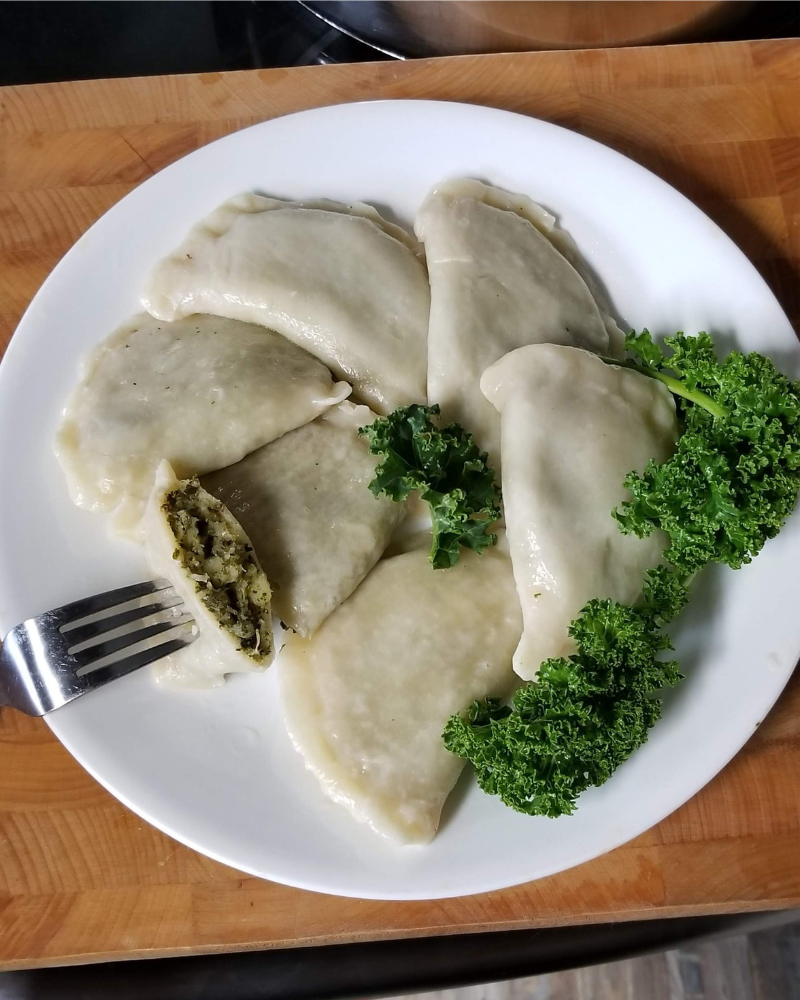 Perogies, Vegan Roasted Kale & Sweet Onion, 1/2 doz